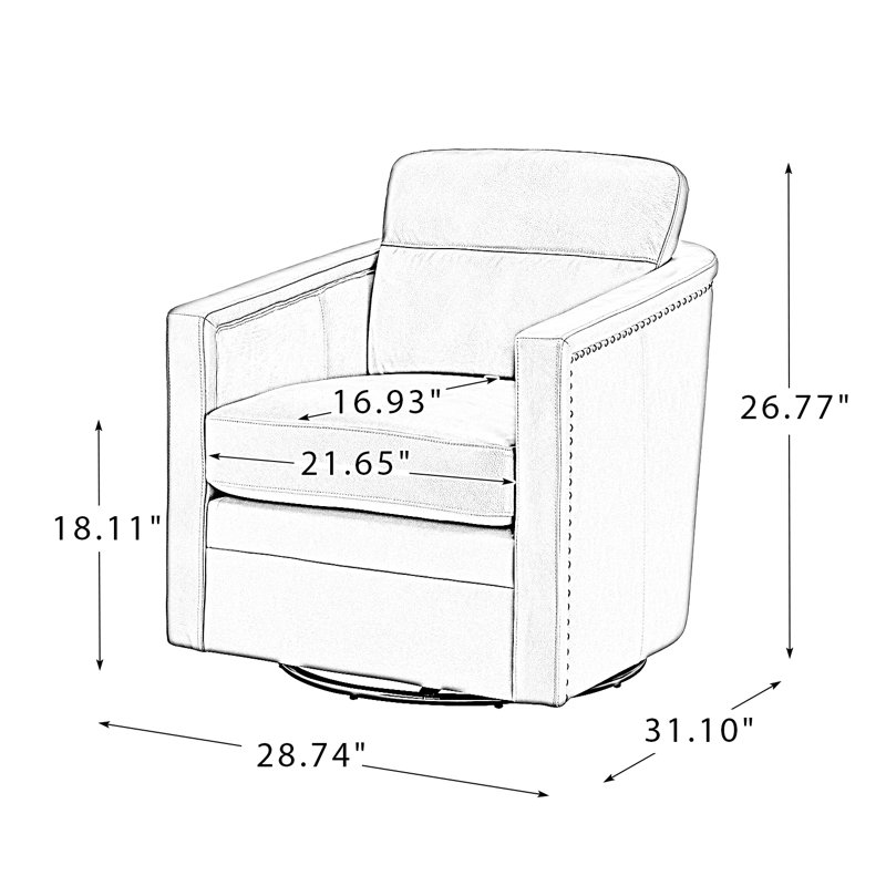 17 Stories Marion 28.74'' Wide Genuine Leather Swivel Chair & Reviews